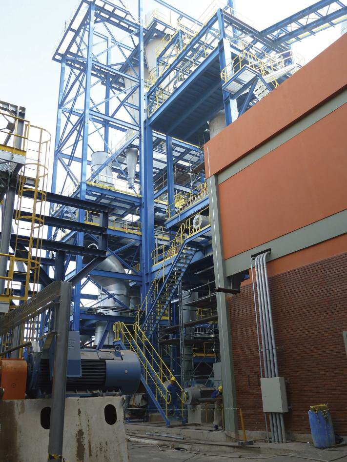 A view of the new energy plant of Eucatex's 350,000m3/year Salto MDF/HDF line